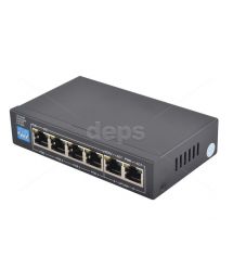 POE комутатор FoxGate S6004-E2-AI POE (60W) [FE: 4 x POE + 2 x RJ-45]
