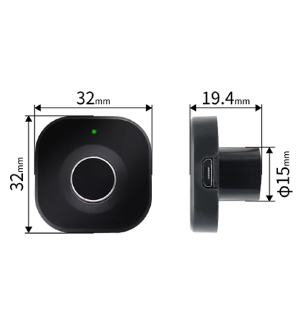 Електронний замок PiPo PF040+BF05 для шафок та висувних ящиків з відбитком пальця, 3&amptimesAAA, 32&amptimes32&amptimes19,4 мм