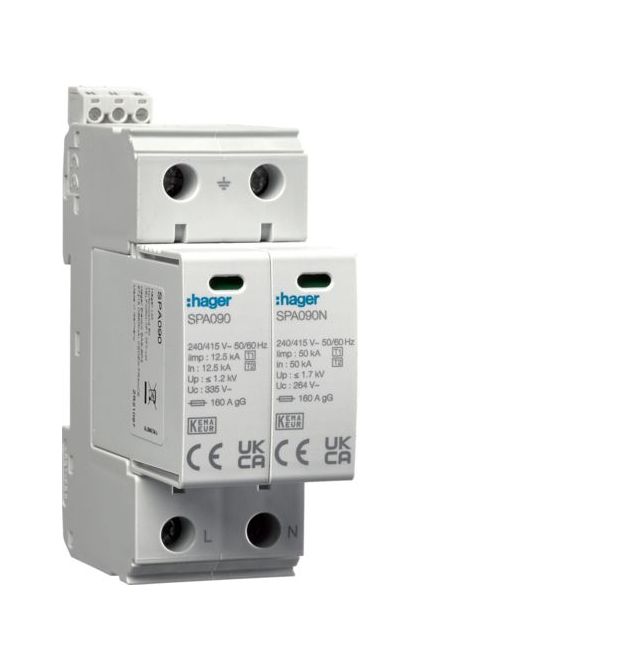 Розрядник (ПЗІП) T1+T2 2P 25kA 1,2kV TN-S TT +дод.контакт