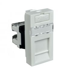 Адаптер модульный с компьютерным разъемом RJ-45 45х22,5х36 мм PC-ABS, белый Серия Quadro