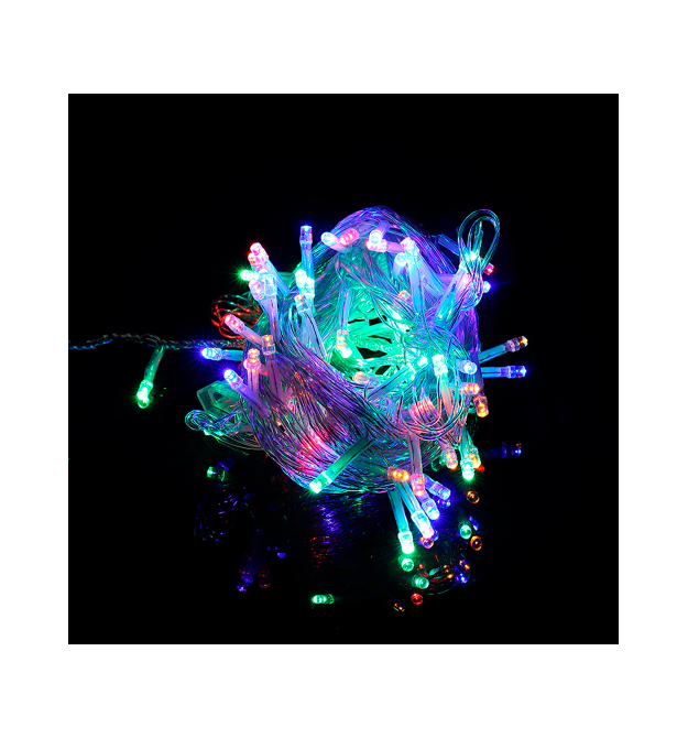 Гірлянда 100LED (Діод) Mix Color, 10 метрів, 8 режимів, прозора ізоляція