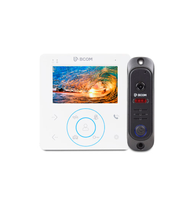 Комплект відеодомофона BCOM BD-480 White Kit (домофон 4 дюйми без памяті + виклична панель 1000 ТВЛ)