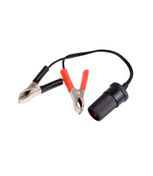 Адаптер перехідник з акумулятора (крокодили) на прикурювач, 12V, 30см, чорний