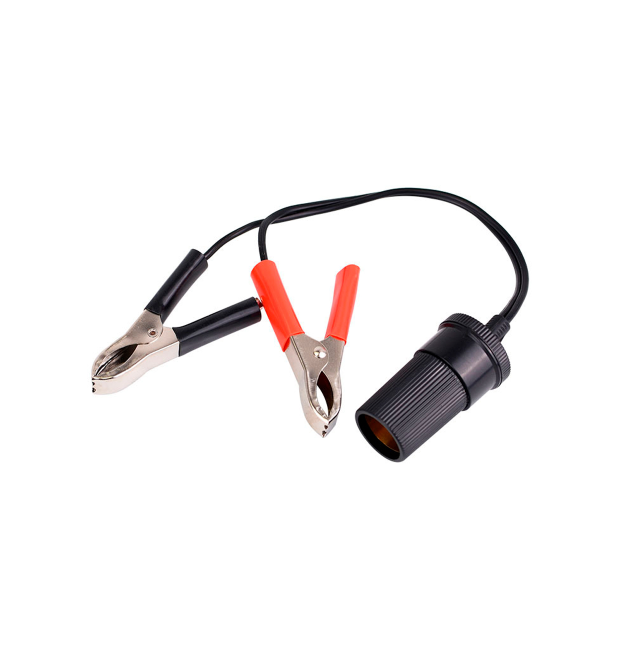 Адаптер перехідник з акумулятора (крокодили) на прикурювач, 12V, 30см, чорний