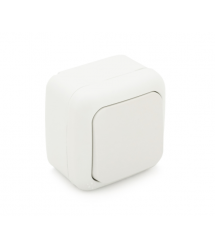 Вимикач одинарний ViKO Palmiye зовнішнього монтажу, вологозахищений IP54, AC:110-250V, 10A, White