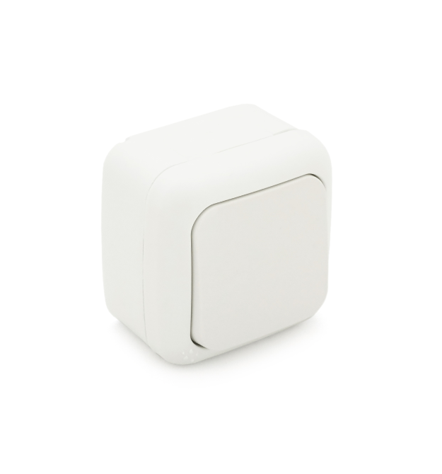 Вимикач одинарний ViKO Palmiye зовнішнього монтажу, вологозахищений IP54, AC:110-250V, 10A, White