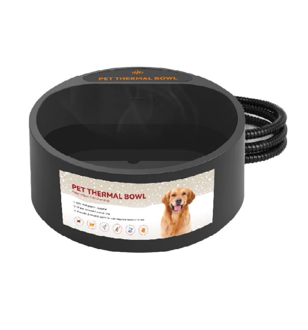 Миска для води Merlion, LS-1601, з підігрівом, для тварин, ABS, підвісна, кругла, чорний