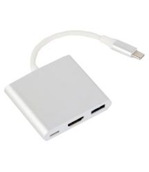 Адаптер-переходник Cablexpert A-CM-HDMIF-02-SV USB-C на HDMI/USB 3.0/USB-C