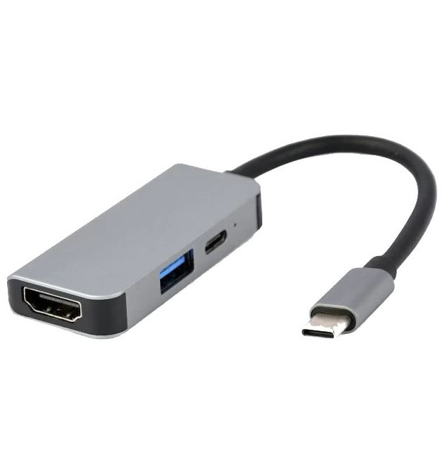 Док станция Cablexpert A-CM-COMBO3-02 USB-C 3-в-1 (USB/HDMI/PD)