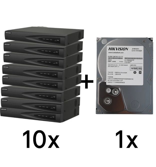 Комплект Hikvision DS-7616NI-Q1(D) 10 шт + DS40HKVS-VX1