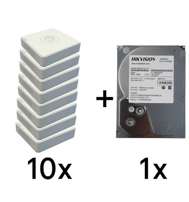 Комплект Hikvision DS-7104NI-Q1(D) 10 шт + DS20HKVS-VX1