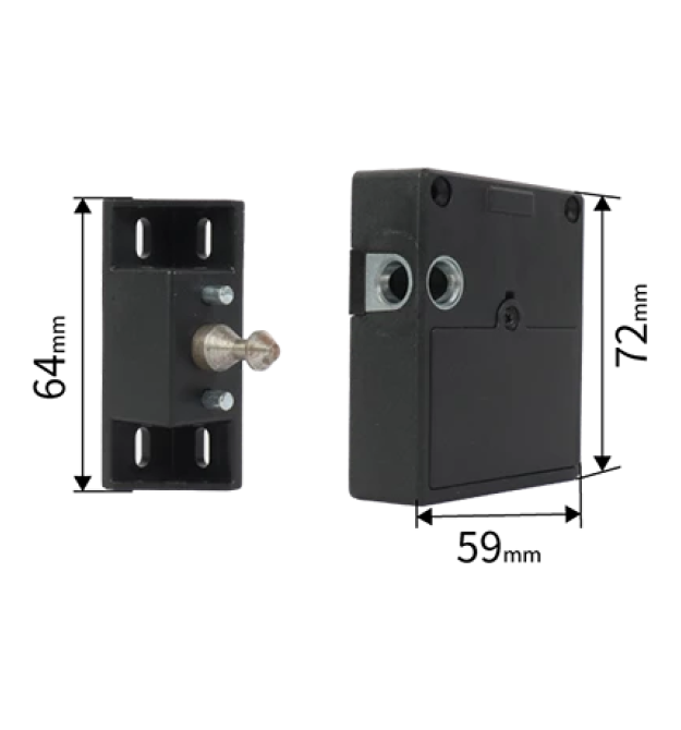 Прихований електронний замок PiPo PF019 для шаф і висувних ящиків, RFID, 3&amptimesAAA, 72&amptimes64&amptimes59 мм