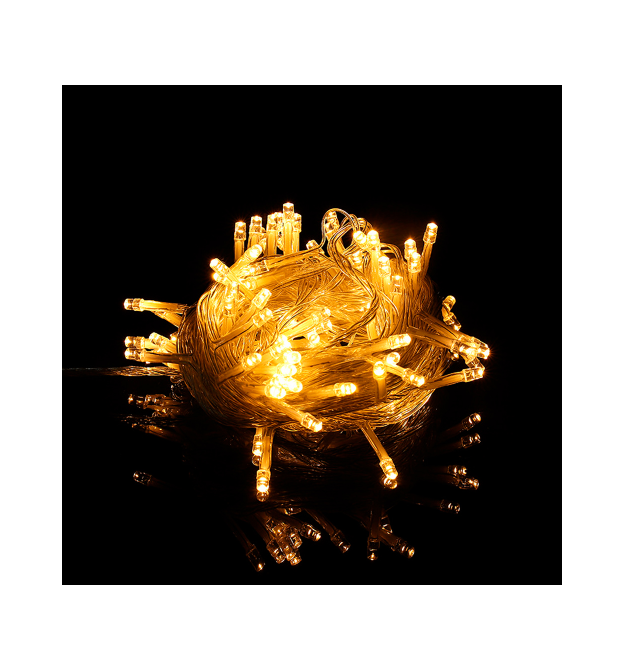 Гірлянда 200LED (Діод) White Hot, 20 метрів, 8 режимів, прозора ізоляція