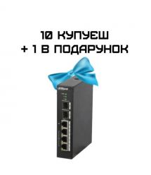 Коммутатор 4 порта управляемый Dahua DH-PFS4206-4P-120 POE