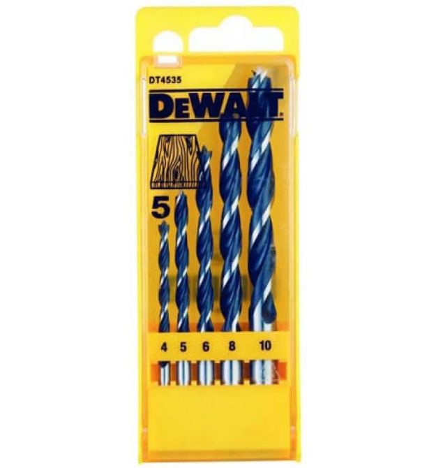 DeWALT set of wood drills Extreme Impact, 5 pcs, 4-10mm, case
