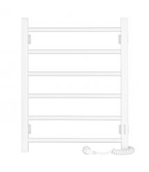 ARDESTO Electric towel dryer EKO, 480x600mm, button, steel, right connection, white