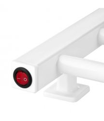 ARDESTO Electric towel dryer EKO, 480x600mm, button, steel, right connection, white