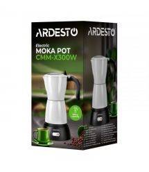 ARDESTO Кофеварка электрическая гейзерная 0.3л, молотый, белый