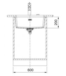 Franke Kitchen sink Maris, fragranite, rectang., no drainboard, 553х433х200mm, bowl - 1, built-in, MRG 110-52, sahara