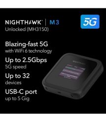 NETGEAR Mobile Router MH3150 Nighthawk M3 AX3600, 5G/4G/LTE, 1xUSB TypeC, 2xTS-9