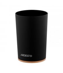 ARDESTO Стакан для зубных щеток Minimalism 7.8x11.3см, полипропилен, бамбук, черный