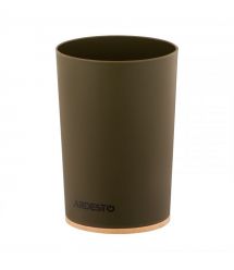 ARDESTO Стакан для зубных щеток Minimalism 7.8x11.3см, полипропилен, бамбук, зеленый темный