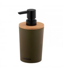 ARDESTO Диспенсер для мыла Minimalism 380мл, полипропилен, бамбук, зеленый темный