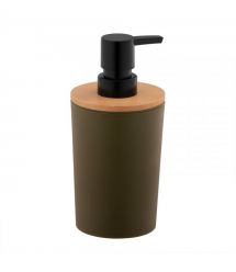 ARDESTO Диспенсер для мыла Minimalism 380мл, полипропилен, бамбук, зеленый темный