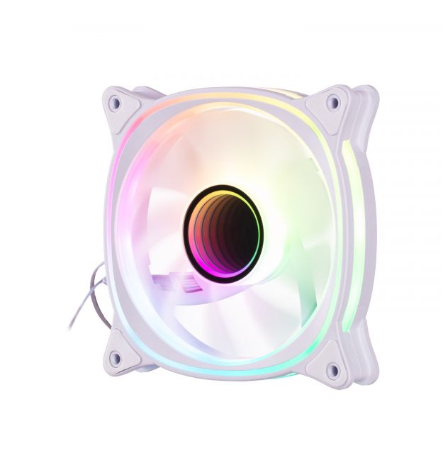 2E Gaming Case Fan Air Cool X Fan ACF120XB-ARGB, 120mm, 1200rpm, 3pin, 3pin +5VARGB, 20,4dBa, white