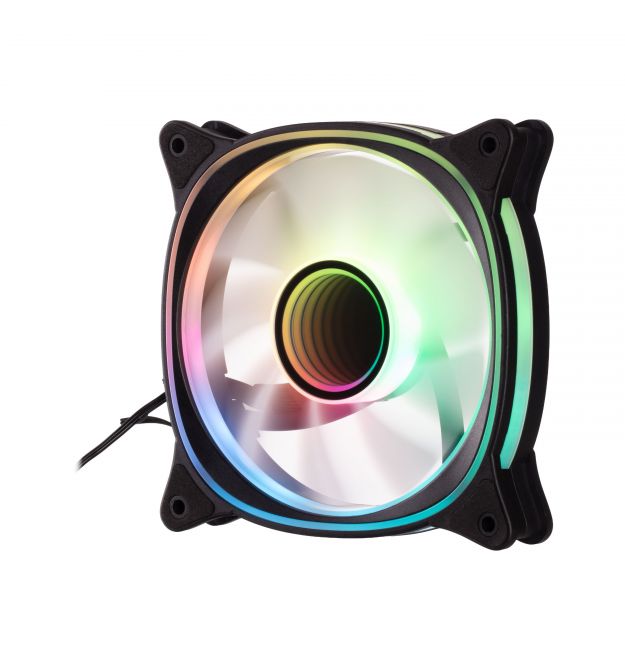 2E Gaming Case Fan Air Cool X Fan ACF120XB-ARGB, 120mm, 1200rpm, 3pin, 3pin +5VARGB, 20,4dBa, black