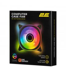 2E Gaming Case Fan Air Cool X Fan ACF120XB-ARGB, 120mm, 1200rpm, 3pin, 3pin +5VARGB, 20,4dBa, black