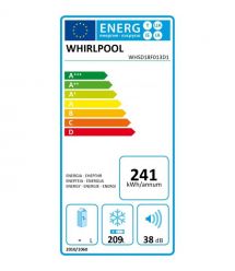 Whirlpool Freezer built-in, 177x54х54.5, 209L, А++, NF, inv., white