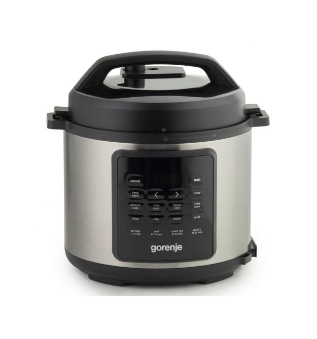 Gorenje pressure cooker, 1000W, bowl-6l, electronic control, aluminum/plastic, black-silver