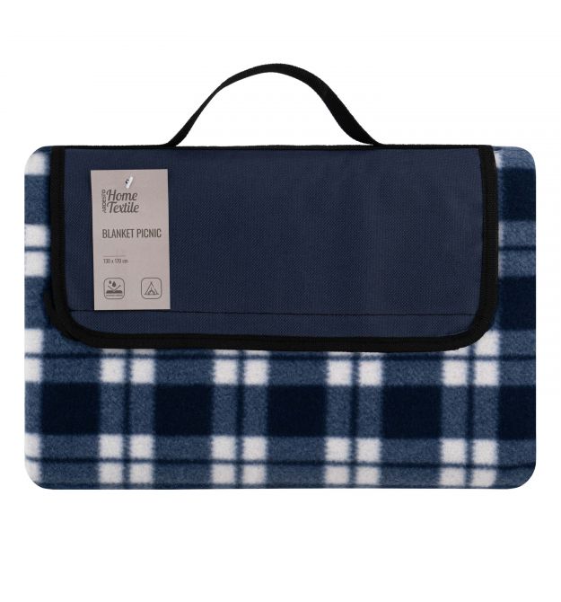 ARDESTO Плед Picnic 130х170см, 100% полиэстер, клетка синий