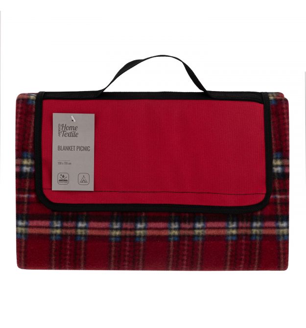 ARDESTO Плед Picnic 130х170см, 100% полиэстер, клетка красный