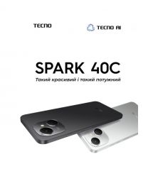TECNO Smartphone Spark 40C (KM4k) 6.67" 4/128GB, 2SIM, 6000mAh, Ink Black
