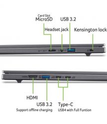 Acer Ноутбук Acer Aspire 16 A16-11M 16" WUXGA IPS, Quallcomm X X1-26-100, 32GB, F1TB, UMA, Win11, сірий
