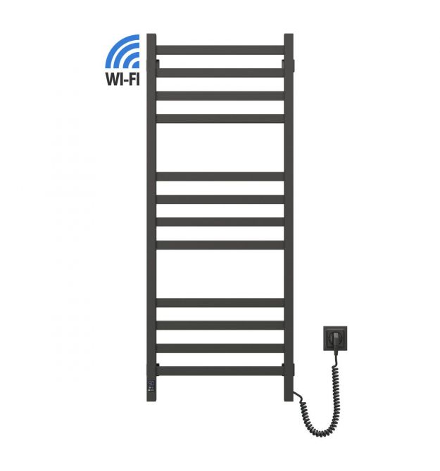 Navin electric towel warmer Avangard, 1200x480x71mm, Wi-Fi, steel, black moire, right connection