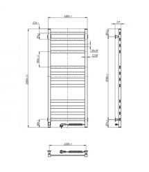Navin electric towel warmer Avangard, 1200x480x71mm, Wi-Fi, steel, black moire, right connection