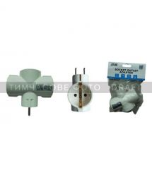 2E power adapter 3xType F, 16A, white