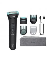 Philips Триммер Philips Series 7000 для тела и интимных зон, акум., насадок-5, сталь, черный