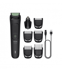 Philips Триммер універсальний Philips All-in-One Trimmer 3000 Series для лица, головы, носа, акум., насадок-7, сталь, черный
