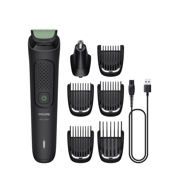 Philips Триммер універсальний Philips All-in-One Trimmer 3000 Series для лица, головы, носа, акум., насадок-7, сталь, черный