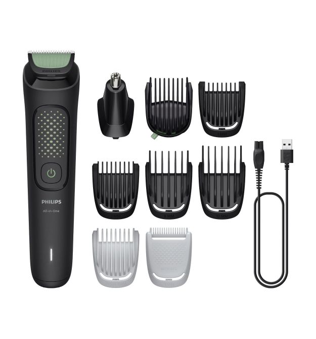 Philips Триммер універсальний Philips All-in-One Trimmer 3000 Series для лица, головы, тела, акум., насадок-9, сталь, черный