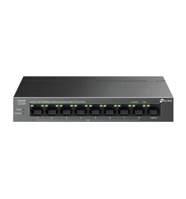 TP-Link Switch LS109P 9xFE (8xPoE), 63W