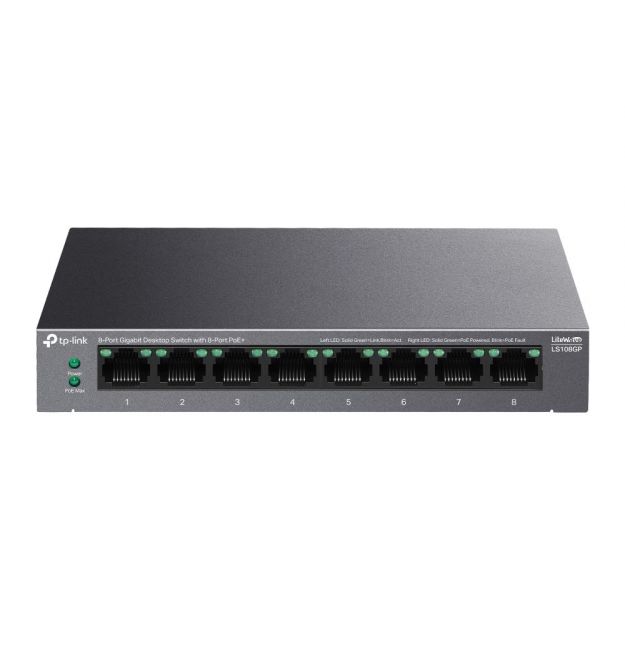 TP-Link Switch LS108GP 8xGE (8xPoE), 62W