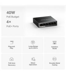 Mercusys Switch MS106LP 6xFE (4xPoE), 40W, Unmanageable
