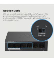 Mercusys Switch MS106LP 6xFE (4xPoE), 40W, Unmanageable