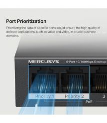 Mercusys Switch MS106LP 6xFE (4xPoE), 40W, Unmanageable