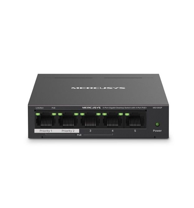 Mercusys Switch MS105GP 5xGE (4xPoE), 65W, Unmanageable